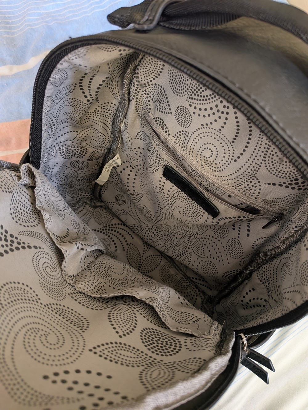 Mini Black Faux Leather Backpack - Picture 6 of 10